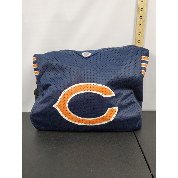 NFL Chicago Bears Team Tote Bag Navy Orange Mesh Adjustable Strap Zip Closure - Picture 2 of 9